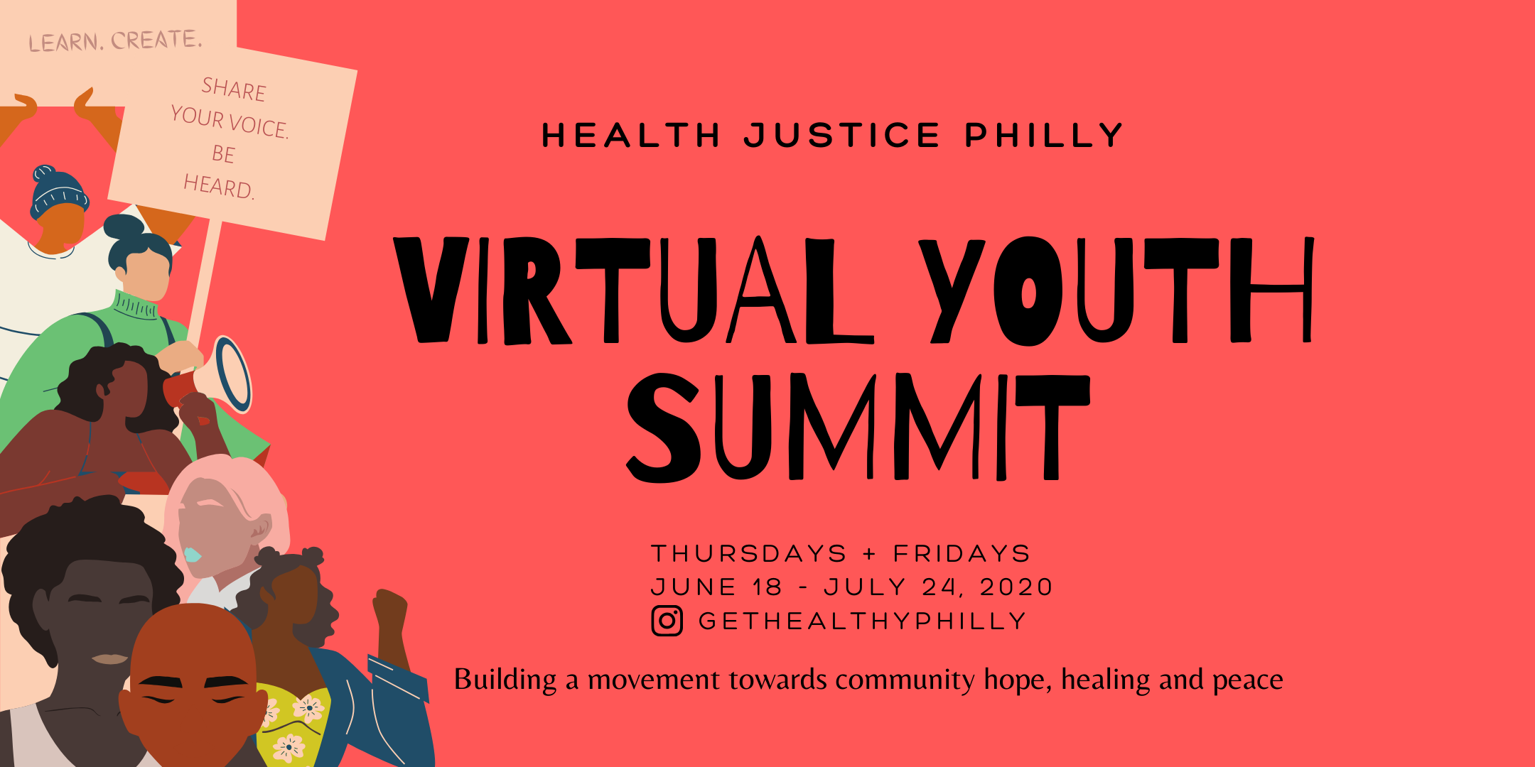 Health Justice Philly: Virtual Youth Summit Banner